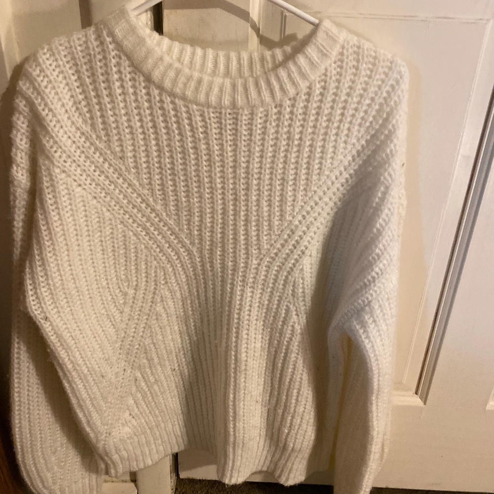 Oversized White Sweater - Size M